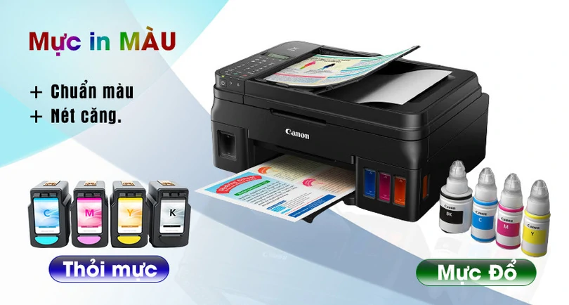 Lắp hộp mực vào máy và in kiểm tra