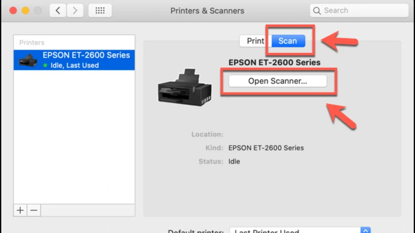 Cách scan tài liệu vào máy tính Macbook qua mục Printers and Scanners