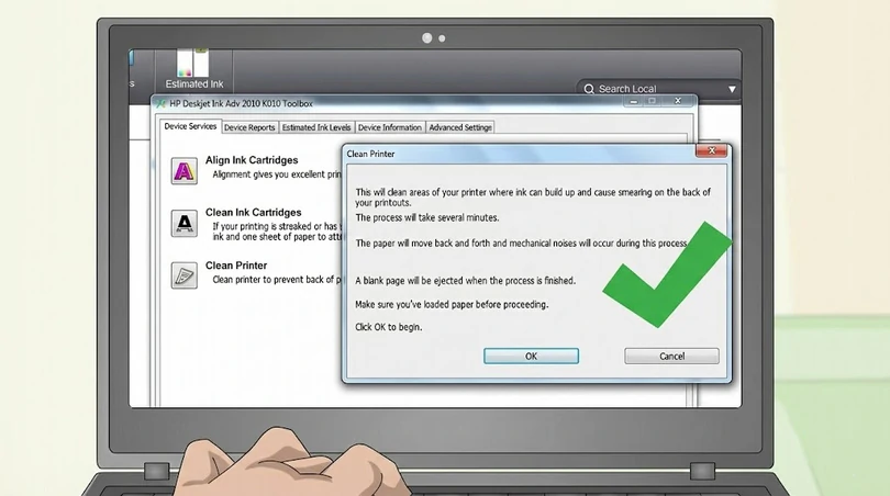 Hướng dẫn vệ sinh đầu phun máy in bằng máy tính