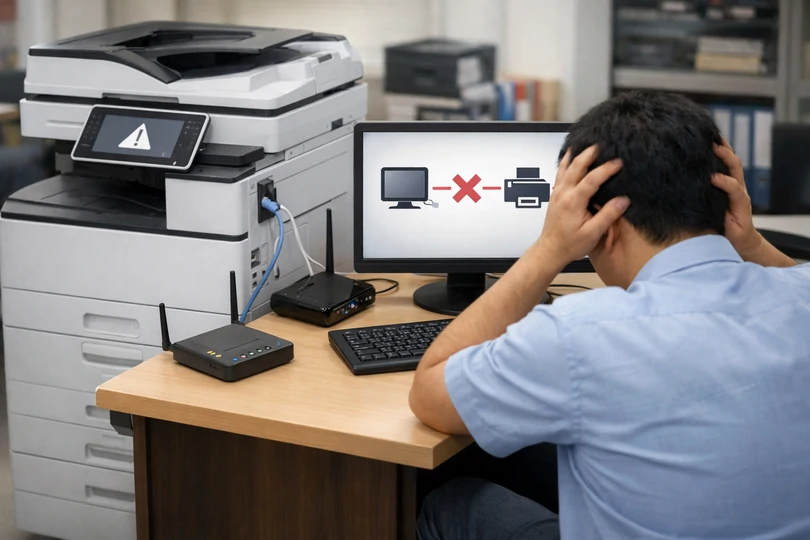 Máy photocopy không kết nối được với máy tính