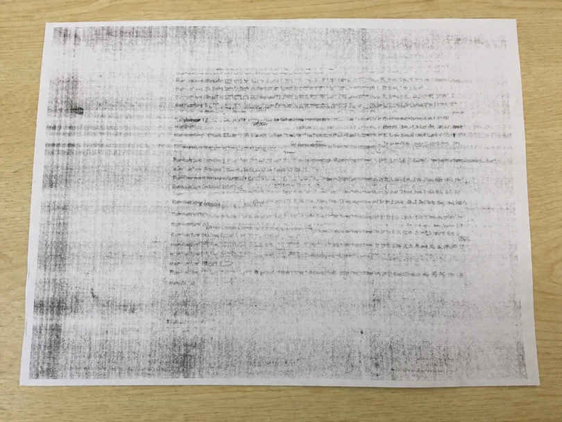 Bản photocopy bị mờ và không đồng đều