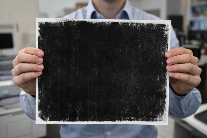 Bản photocopy bị đen ở mặt tờ giấy