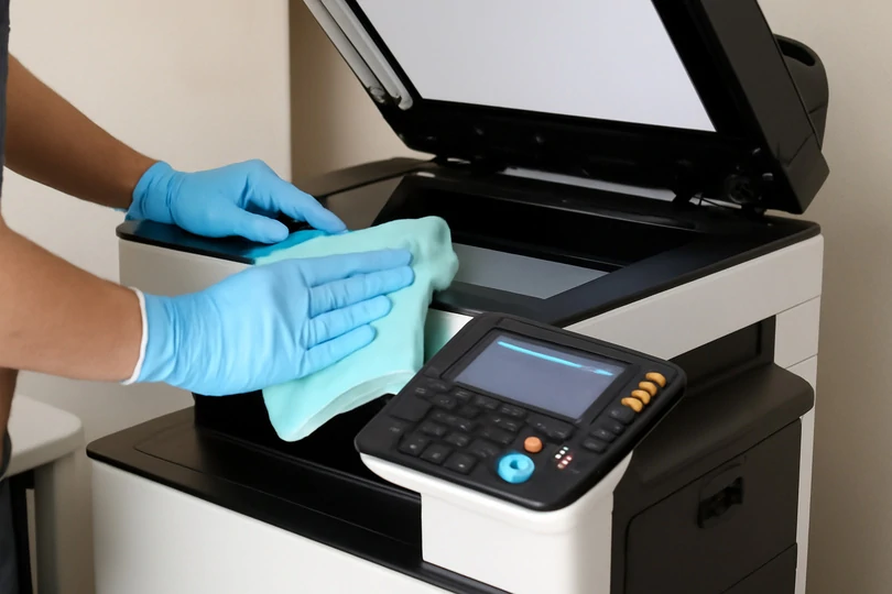 Vệ sinh và lau chùi toàn bộ vỏ máy photocopy